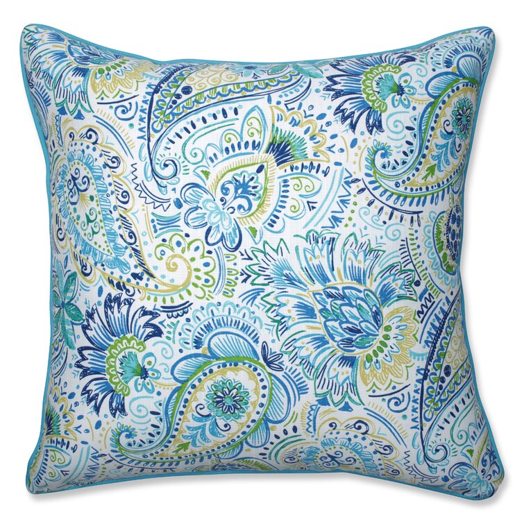 Artisan Pillows 18-inch Indoor/Outdoor Geometric Paisley in Blue Red - Pillow Cover Only (Set of 2)