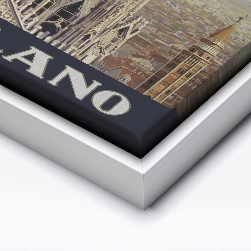 Milan, Italie, Canevas, Encadrement blanc, H 11 po x l 14 po