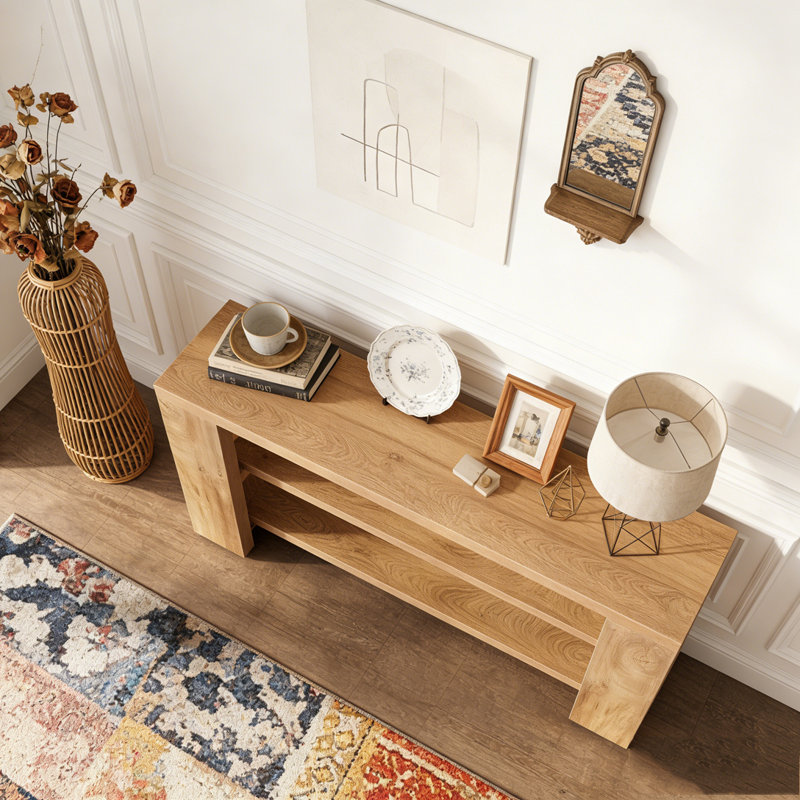 Table console en bois à 3 niveaux