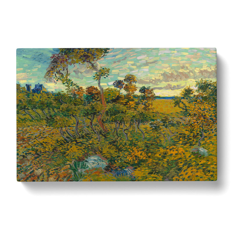 Sunset At Montmajour by Vincent Van Gogh - Wrapped Canvas Painting, 35cm H x 50cm W x 3cm D