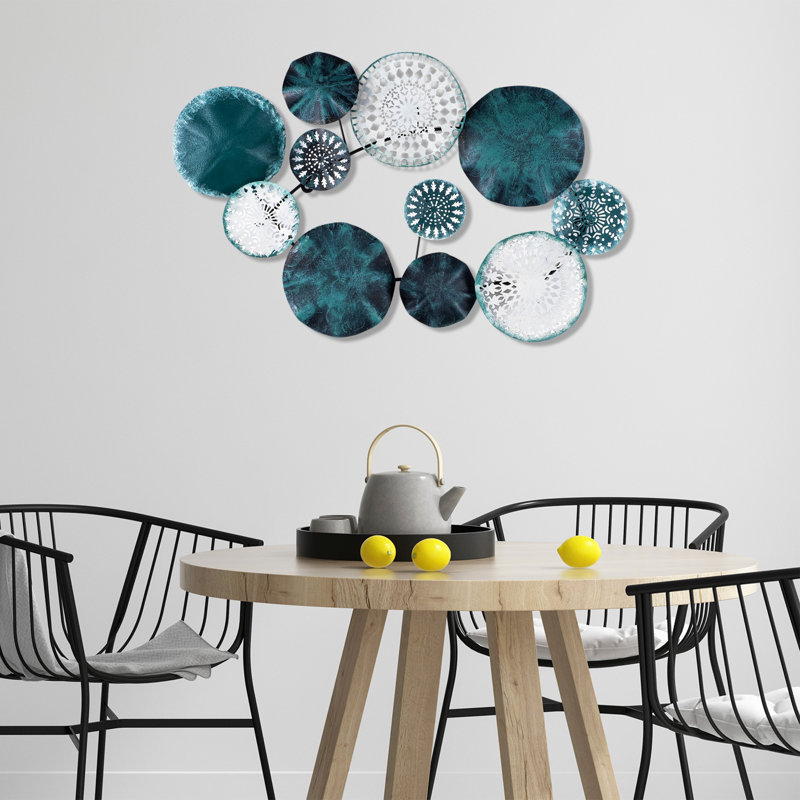 Décoration murale charme, Turquoise / blanc