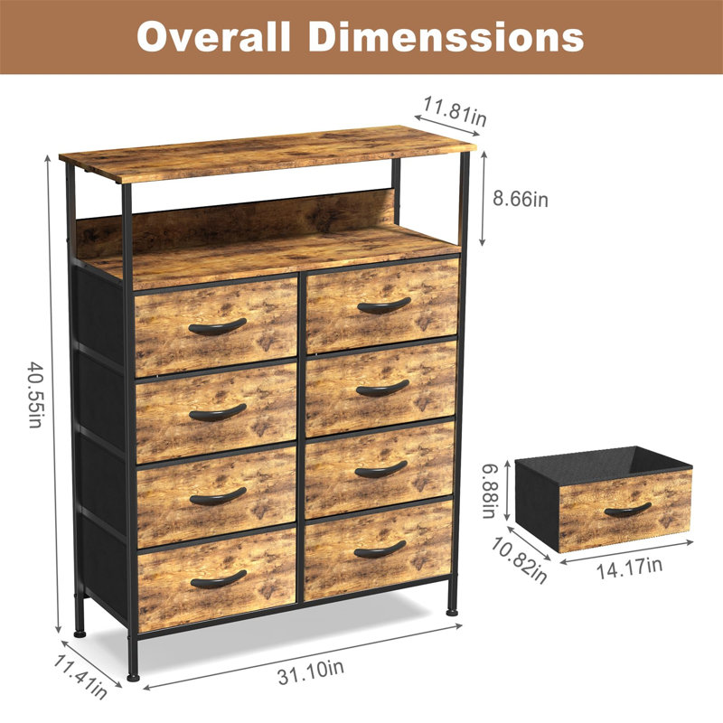 Alyus 8 Drawer Storage Drawer