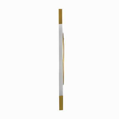 15.5X43.5" Gold And White Frame With Mirror