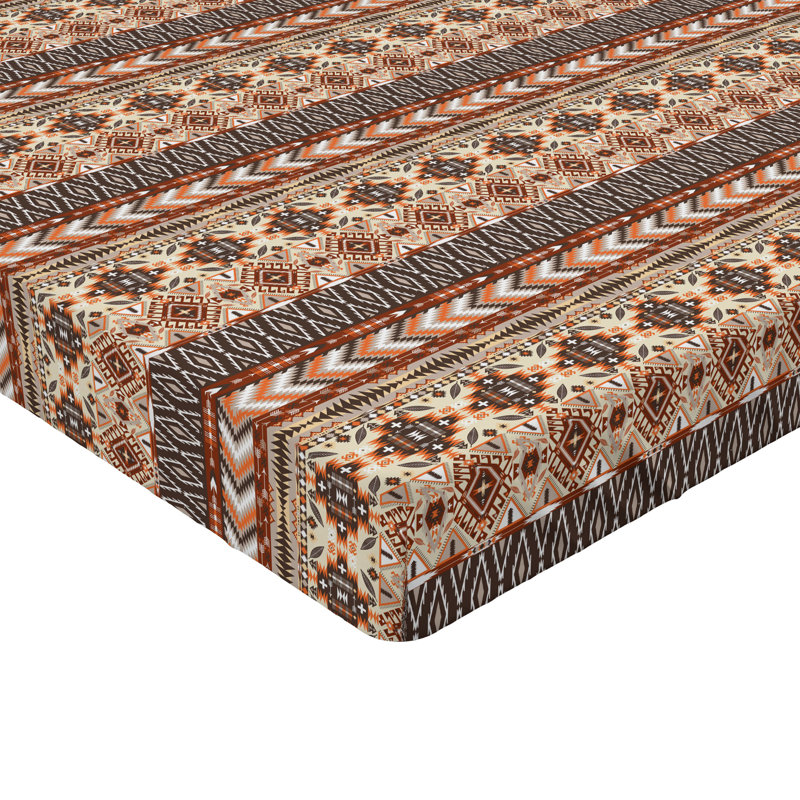 Ambesonne Fitted Sheet, Dark Cocoa Redwood Chevron, Twin XL Fitted Sheet
