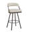 Alisier Black Finish Metal Vegan Leather Swivel Chair (Set Of 2)-417602132-417602133