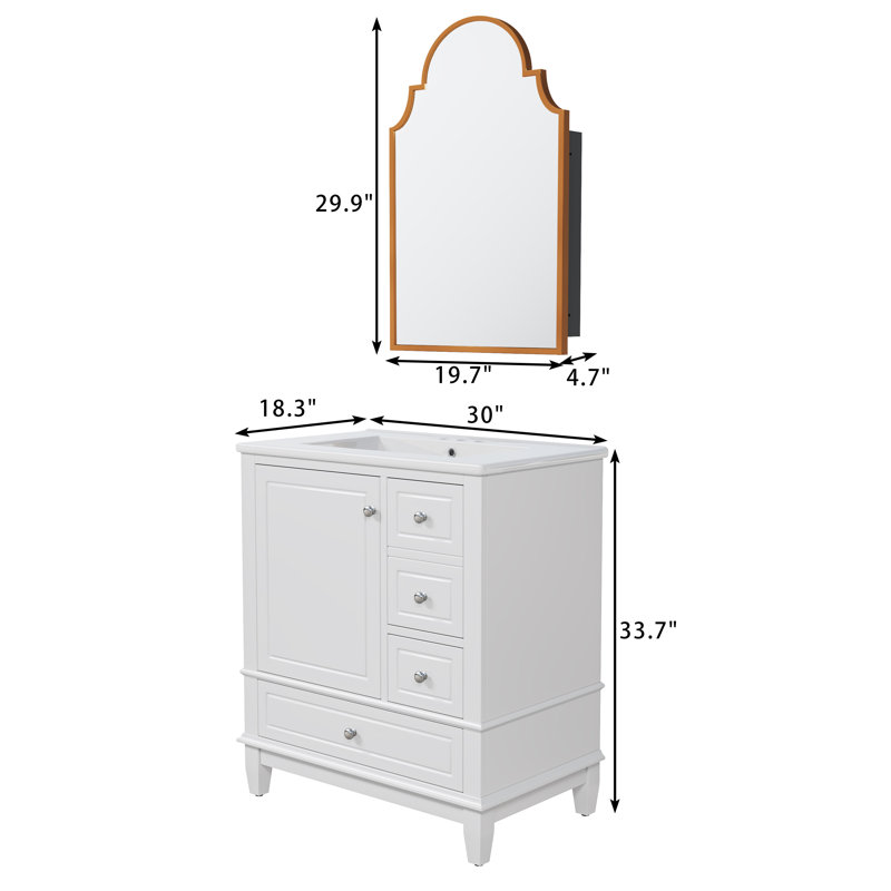 Gytha 30" Bathroom Vanity With Medicine Cabinet