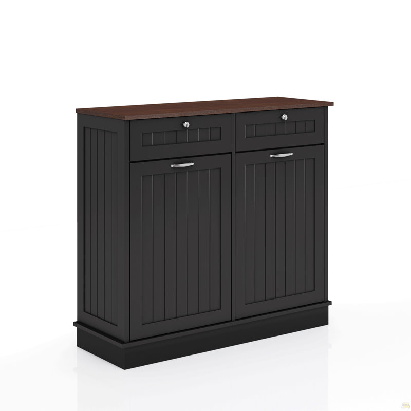 Ready To Assemble Floor Base Tilt-Out Trash Kitchen Cabinet With 2-Drawer