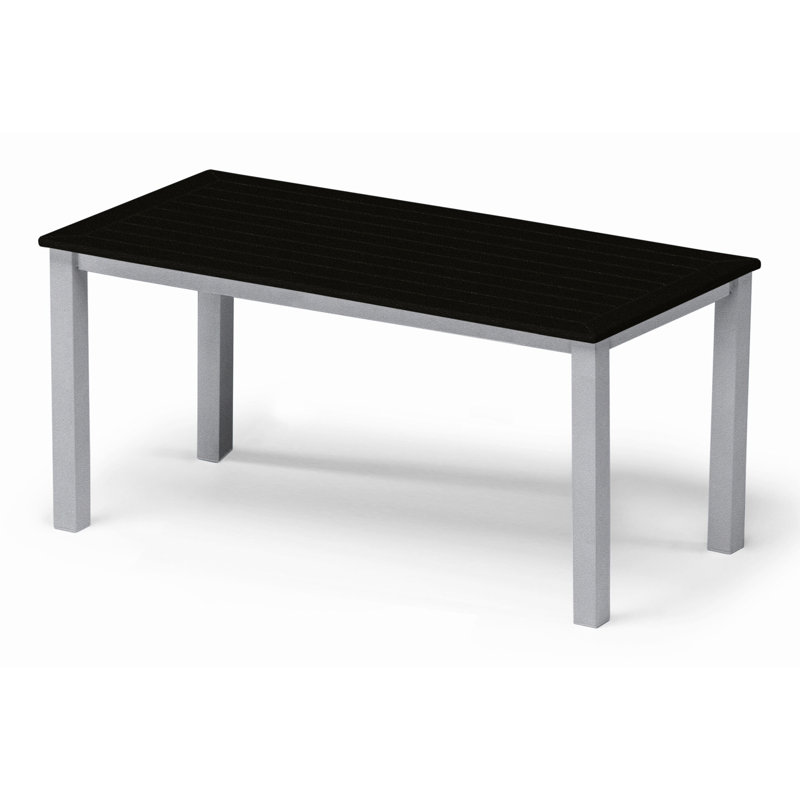 Robinett Rectangular Outdoor Coffee Table , 42'' in. W 21'' in. D, Textured Desert, Black P70