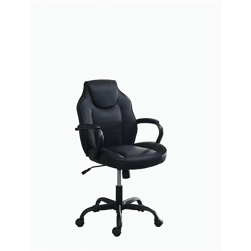Chaise de bureau en similicuir noir