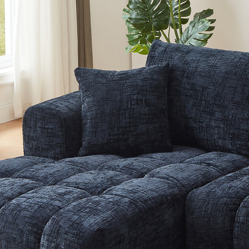 Chenille L-Shape Luxury Sectional Oversized Sofa,Mnimalist Design,Comfy Sleeper Couch For Living Room,Apartment&Reception Spaces,No Assembly Required
