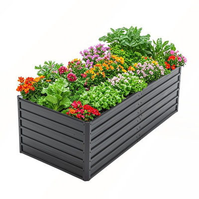 Galvanized Raised Garden Beds for Outdoor Gardening for Vegetables, Flowers, and Herbs in Large Metal Boxes