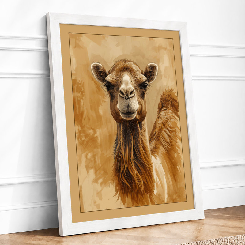 Camel Study Boho - Framed Print, A4 - 29.7 x 21.0 cm, White