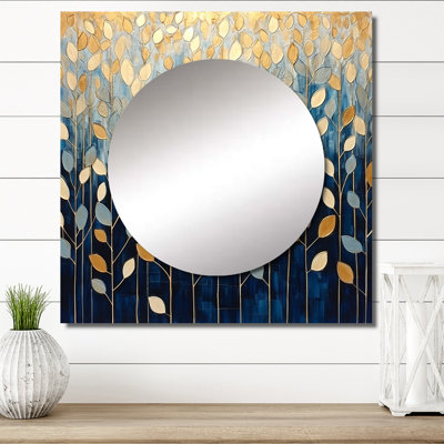 McLemorre - Leaves Large Square Mirror Wall Decor For Bedroom
