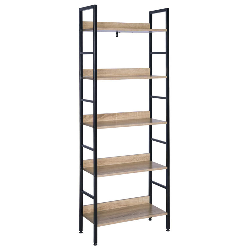 Derks 60cm W Height -Adjustable Shelving Unit, Black/Light Oak