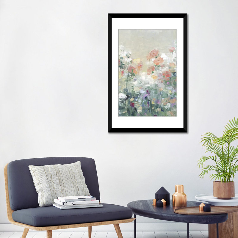 Garden Symphony II - reproduction d'art murale - papier d'art encadré, 32 po x 24 po, Papier encadré, Noir