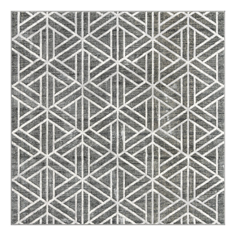 Quercioli Geometric Indoor Rug, Square 7'