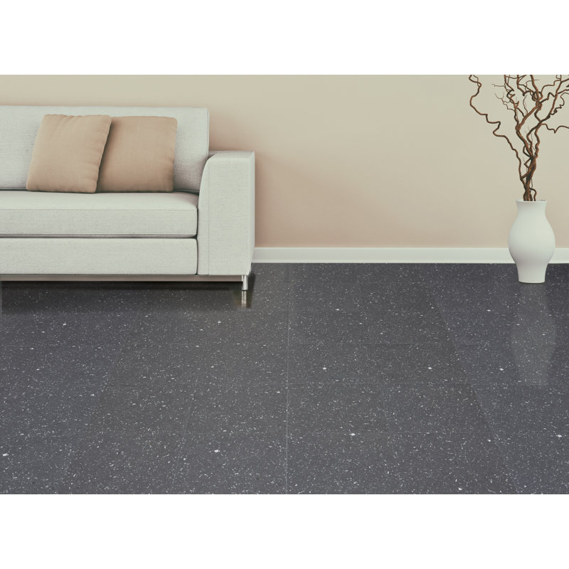 12" x 12" x 1.2mm Vinyl Tile, Black