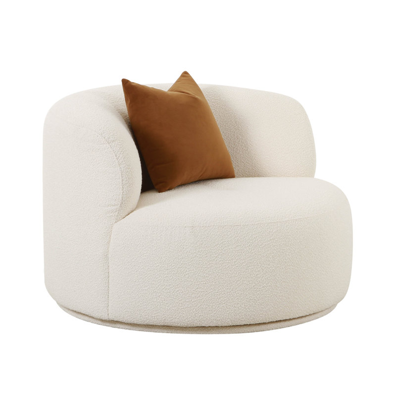 Upholstered Armchair, Cream Boucle