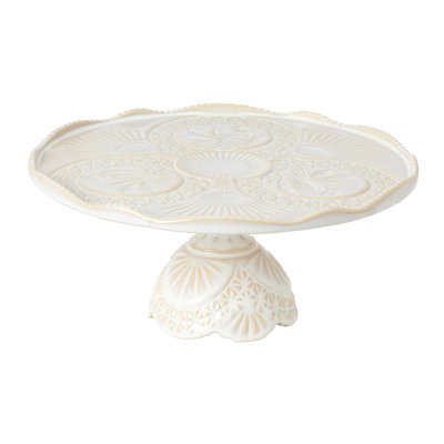 Cristal Footed Plate, White