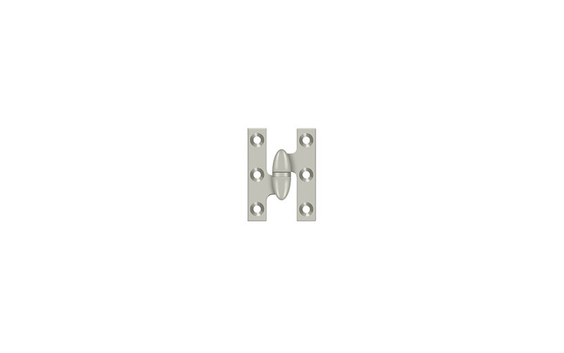 2'' x 1.5'' Metal Butt Hinge, Left Hand, Brushed Nickel