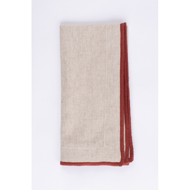 Handmade Dining Linen Set, Brown/Dark Green/Navy/Red