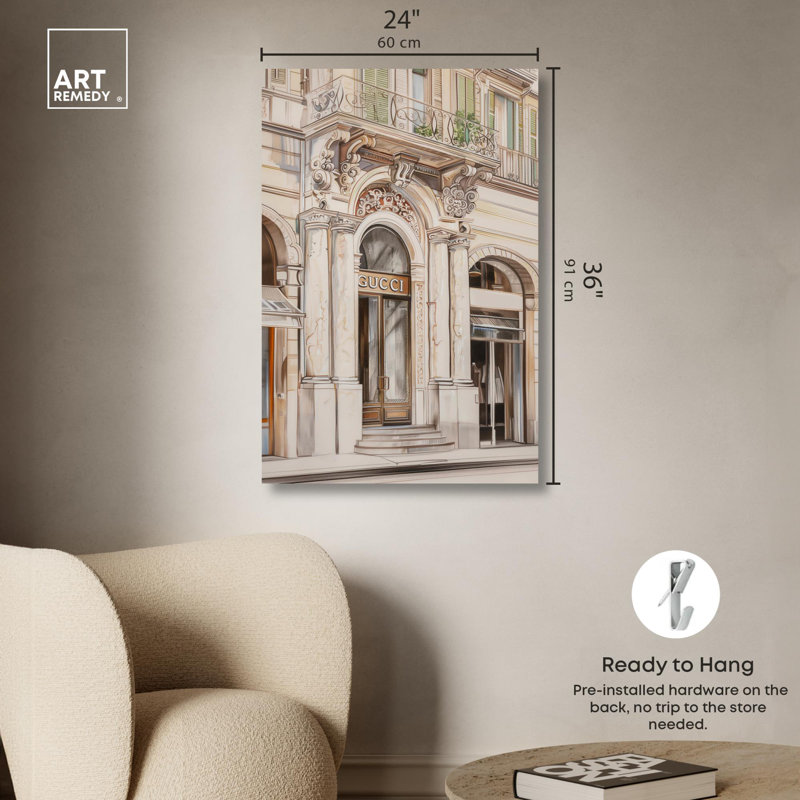 «Bright Morning at the Store», toile «Fashion and Glam» par , H 36 po x l 24 po, Toile tendue