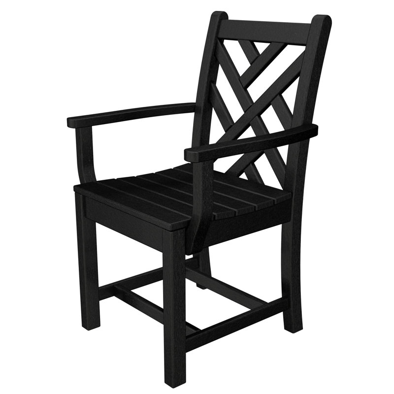 Lakeside POLYWOOD Chippendale Dining Arm Chair, Black