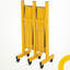 Barrière de barricade extensible 11 pi avec 4 roues - Barrière de trafic rétractable portable pour le contrôle des foules, les chantiers de construction et les événements - jaune et noir-125337172-125337176
