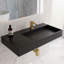 Lavabo de salle de bain mural rectangulaire 36 po avec drain dissimulé Juniper - noir, avec trou pour robinet-1262523393-1262523392