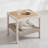 Small Coffee Table - Outdoor Side Table With Steel Frame, Compact Patio Accent Table, Boho Modern Design For Garden, Balcony, Porch, Bone Color-1671515005