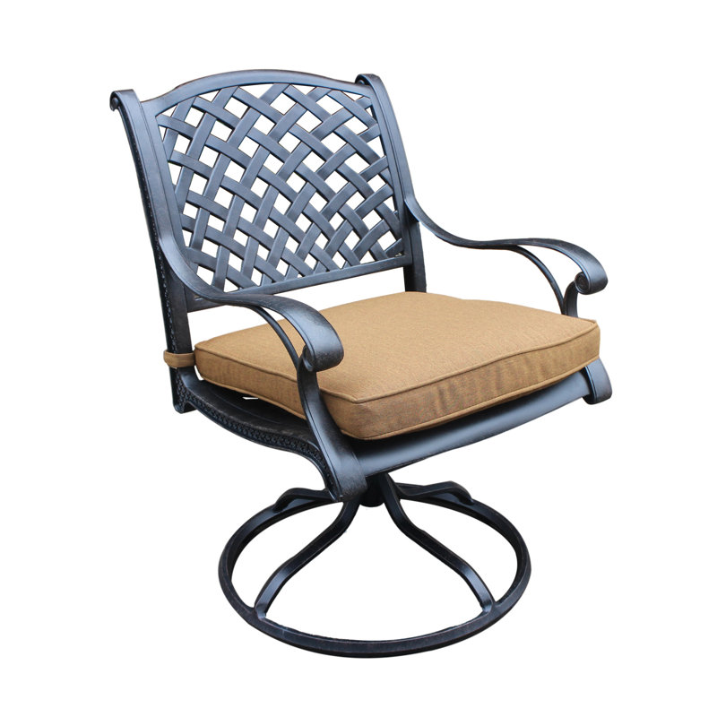 Fauteuil de patio Annecorinne, Bronze lave foncé, Brun