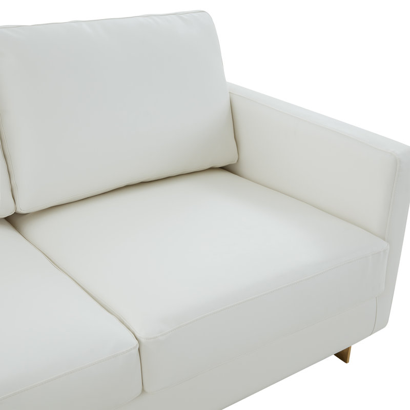 Bellago 83.5'' Faux Leather Sofa, White