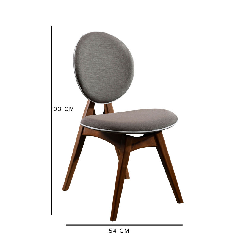 Chaise d'appoint revêtue de lin King Louis, Brun