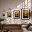 Sunset Over Water Coastal - Framed Print-116525352-116525356