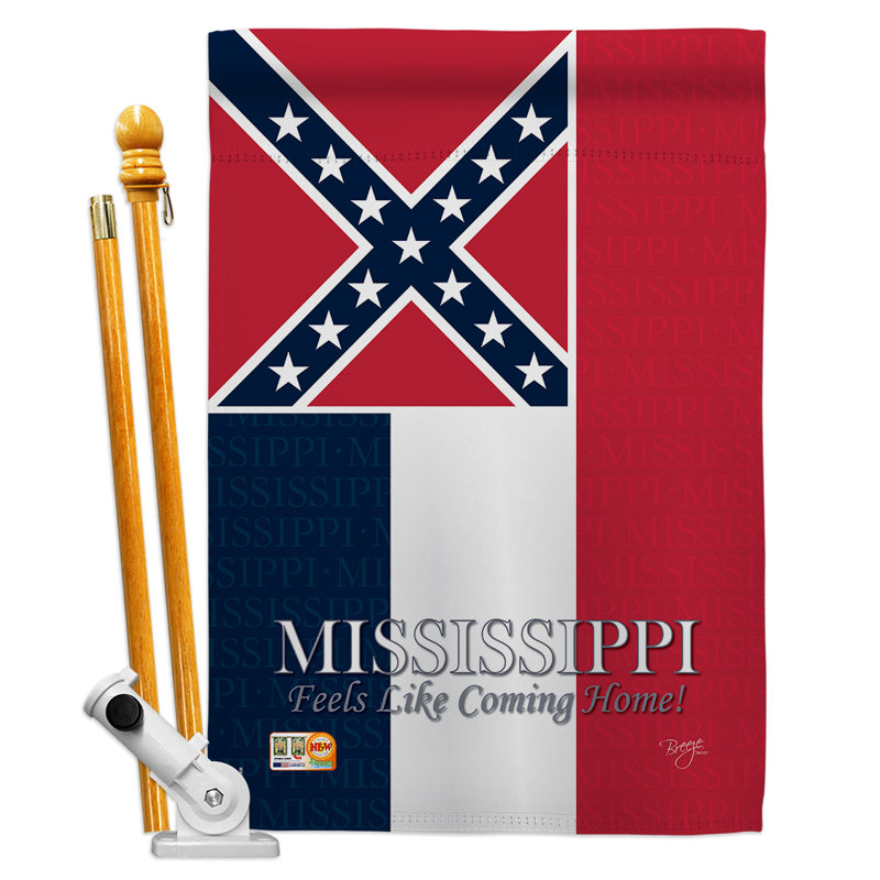Ensemble de polyester à 2 faces 40 x 28 po Breeze decor Ensemble de drapeaux, Mississippi