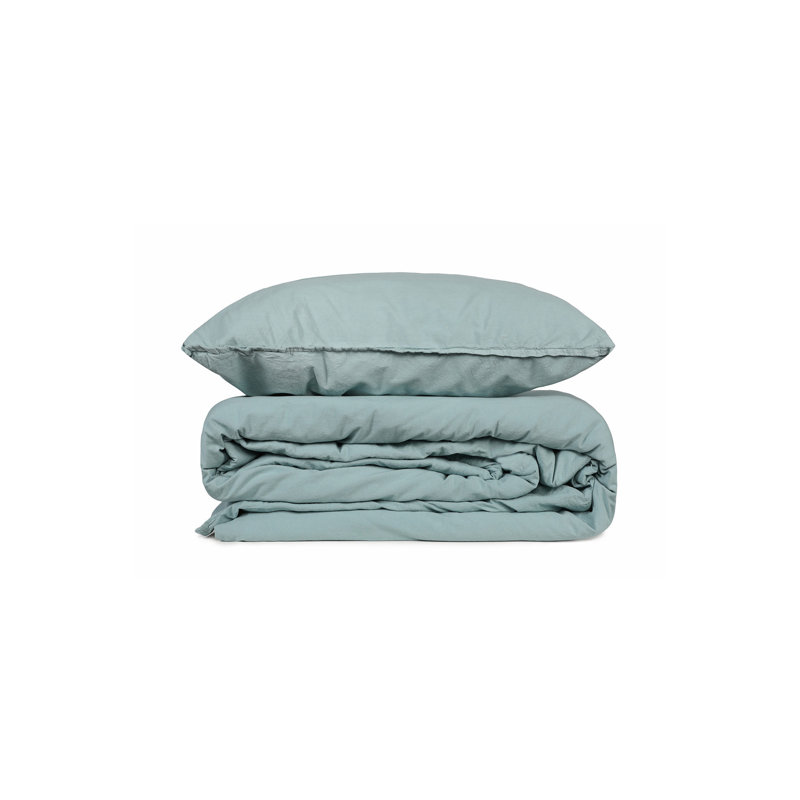 Ensemble de housse de couette 100% coton bleu foncé 3 pièces Rohrbaugh, Bleu