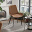 Chaise rembourrée en cuir de 20 po de largeur avec cadre en métal-114194484-114194485