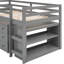 Lit mezzanine simple avec armoire et bureau à roulettes - Gris, pour maximiser l'espace et maximiser le gris-686215815