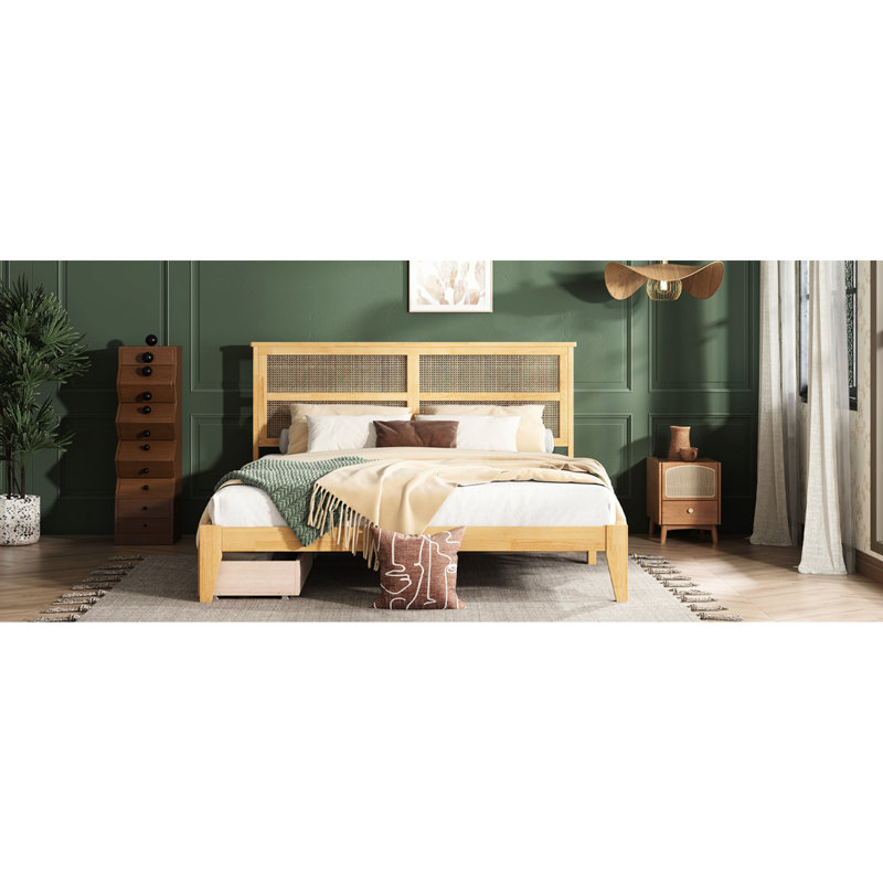 Tête de lit pour très grand lit avec rangement - et esthétique attrayante - Durabilité accrue, Très grand lit, Chêne blanc