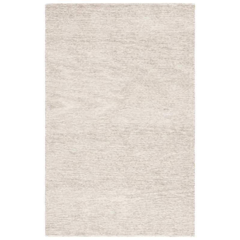 Tapis en laine et coton ivoire touffeté à la main Ebony, Rectangle 6 pi x 9 pi