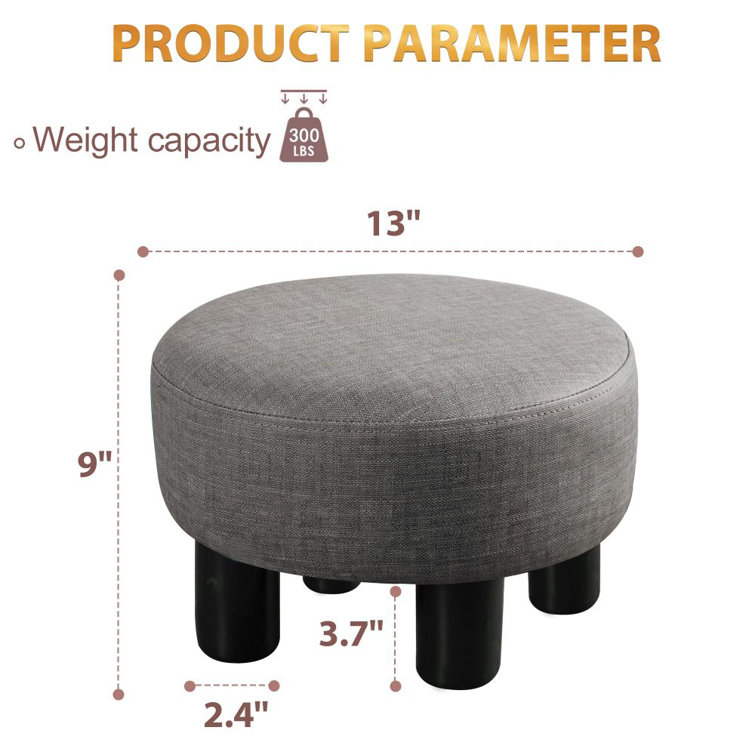 https://assets.wfcdn.com/im/10937551/resize-h755-w755%5Ecompr-r85/2045/204513502/Small+Foot+Stool%2C+Round+Grey+Leather+Fabric+Padded+Ottoman+Foot+Rest+With+Plastic+Legs%2C+Footstools+And+Ottomans+Small+Comfy+Footstool+Upholstered+For+Couch%2C+Desk%2C+Office%2C+Living+Room.jpg