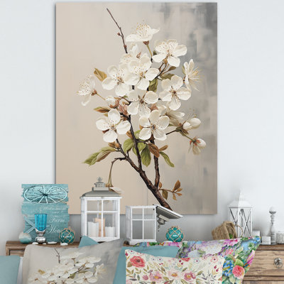 «White Apple Blossom Whispers», reproduction sur toile_106415
