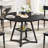 43 Inch Round Dining Table For 4, Kitchen Tables Circle Dinner Table With Metal Pedestal Base & Storage Shelf, Industrial Dining Room Table, Space Saving Wooden Table For Small Kitchen, Living Room, Black-1105491199-1105491193