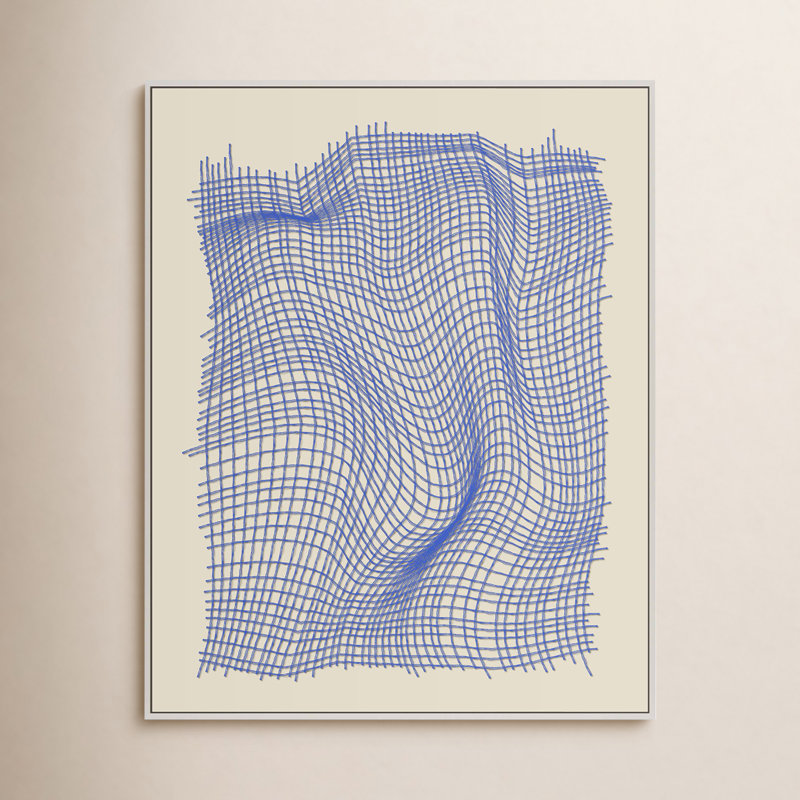 " Netting 2 " by Jacques Pilon, White Single Structure Framed Canvas, 30" H x 24" W x 1.25" D