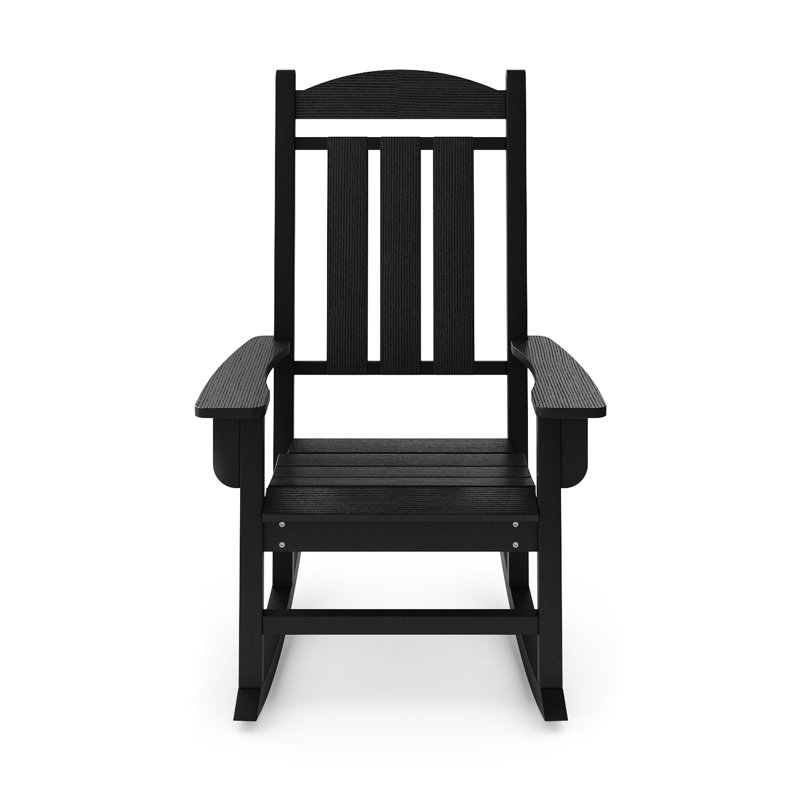 Chaise berçante Lumber Porch en noir - rendant les jardins plus agréables