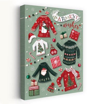 Warmest Wishes Sweaters - Contemporary Christmas Sweaters Festive Gifts Warm Wishes Art