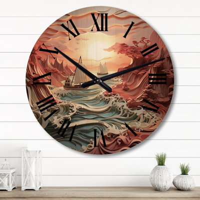 Horloge murale en bois massif Naropa