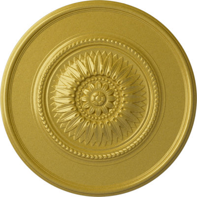 Médaillon de plafond Endurathane Wigan, DO 29 3/4 po x P 1 1/2 po, finition or riche peinte à la main