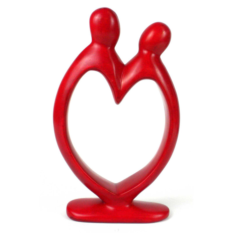 Sculpture coeur fabriqué main saponite lovers Reagle, Rouge, H 8 po x l 4 po x P 3 po