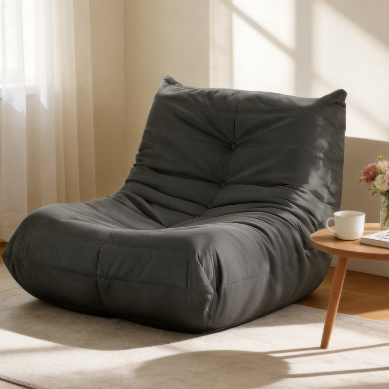 Canapé-fauteuil surdimensionné moderne, sans assemblage, gris foncé, Gris foncé